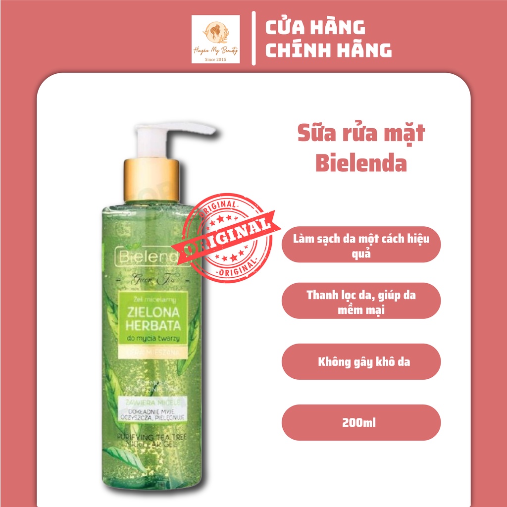 Sữa Rửa Mặt Bielenda Green Tea Trà Xanh dành cho dầu mụn 200ml