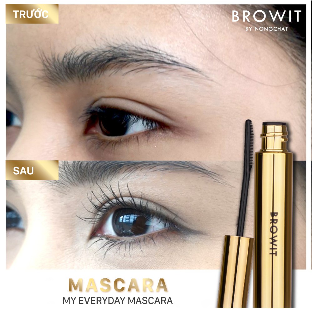 Mascara Browit Nongchat làm dày dài và cong mi chuyên dụng makeup chính hãng thái lan
