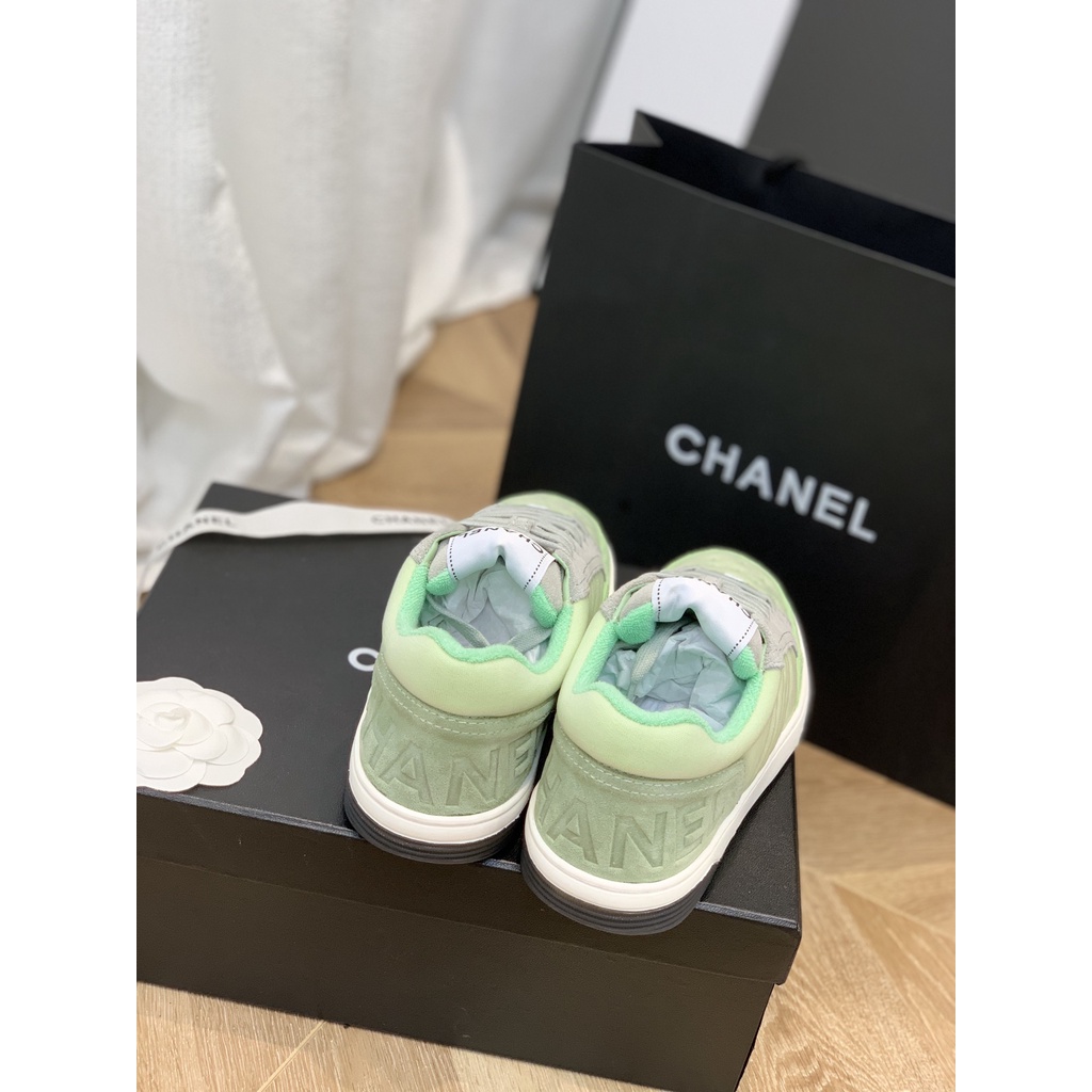 Giày sneaker nữ da thật thời trang cao cấp 𝘾𝙝𝙖𝙣𝙚𝙡 𝘾𝙝𝙖𝙣n𝙚𝙡 CN thiết kế da lộn, phong cách cá tính