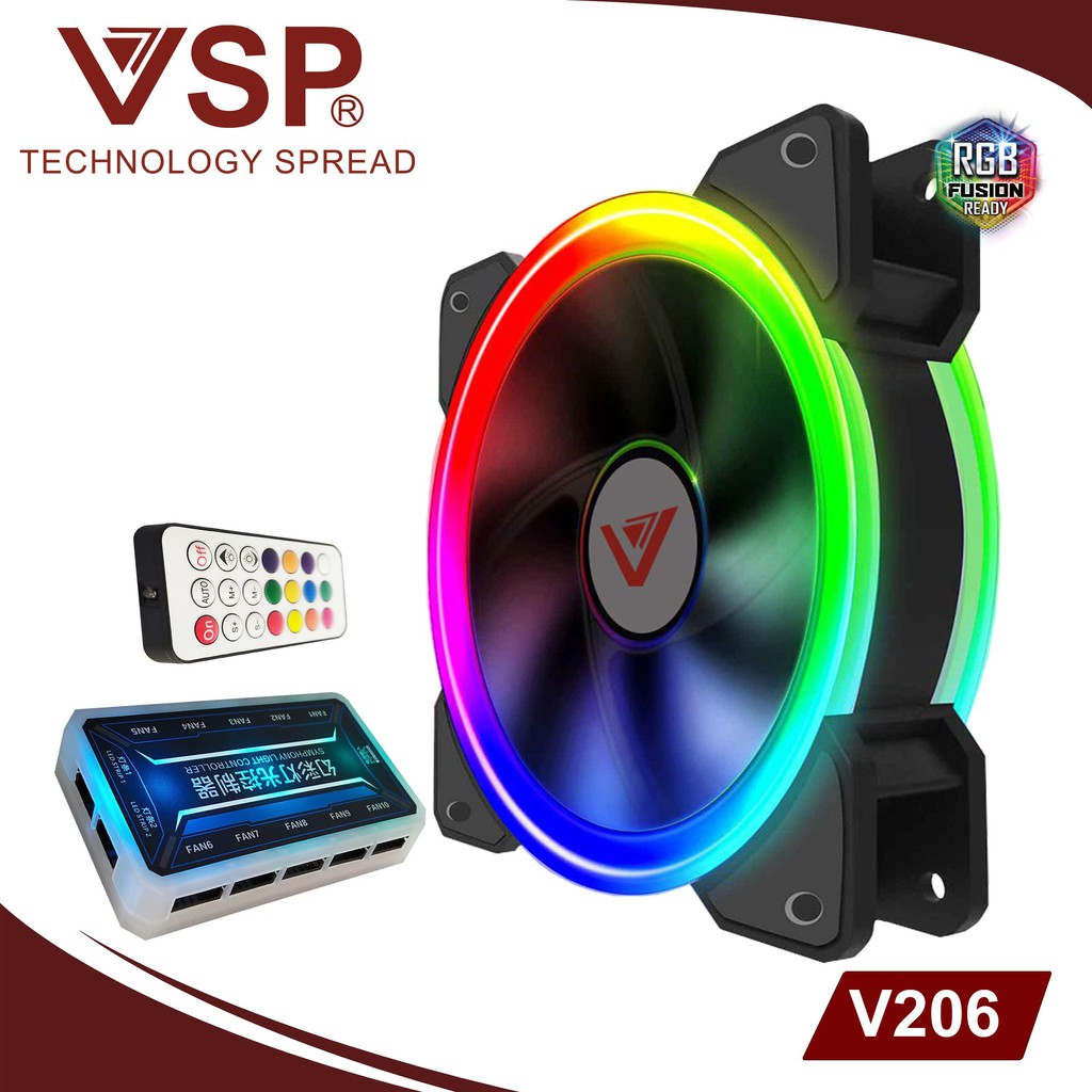 Fan lẻ] Fan case V206/V206B LED RGB lẻ 1-2 cái | Shopee Việt Nam