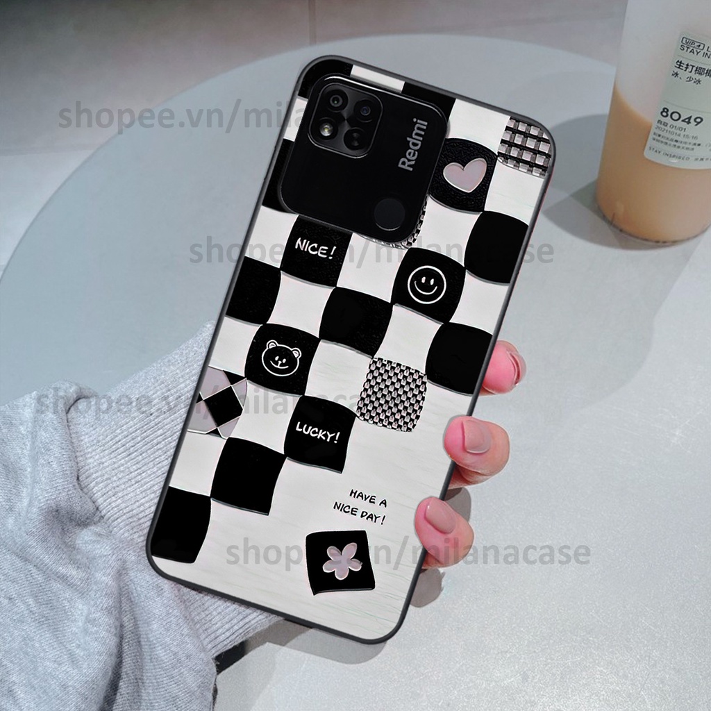 Ốp Xiaomi Redmi 10C / Redmi 10A in hình caro trái tim siêu đẹp, siêu nét đầy phong cách cá tính