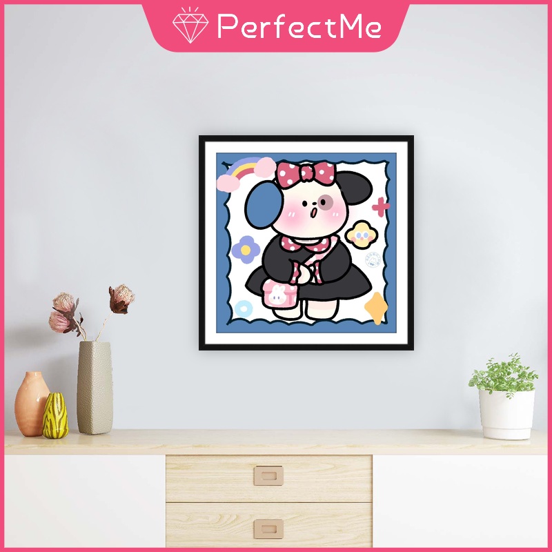 Bộ tranh đính đá 5D họa tiết hoạt hình động vật dễ thương độc đáo DIY 30x30cm