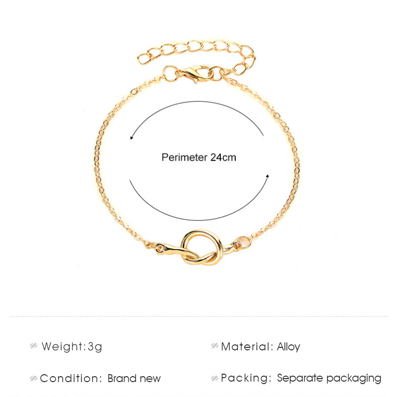 Lắc chân kim loại họa tiết hình học phong cách Hàn Quốc giản đơn thời thượng cho nữ | BigBuy360 - bigbuy360.vn