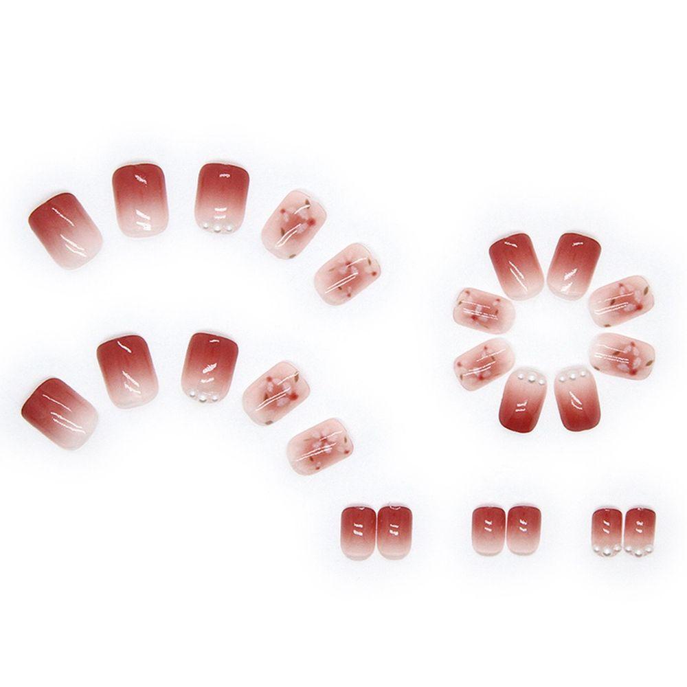 Set 24 Móng Tay Giả Ngắn / Tròn / Vuông Có Thể Tháo Rời