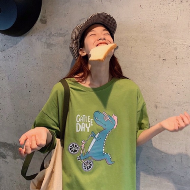 [Mã WA1606 giảm 15% đơn 99k] Áo Thun KHỦNG LONG XE ĐẠP UNISEX A014 | BigBuy360 - bigbuy360.vn