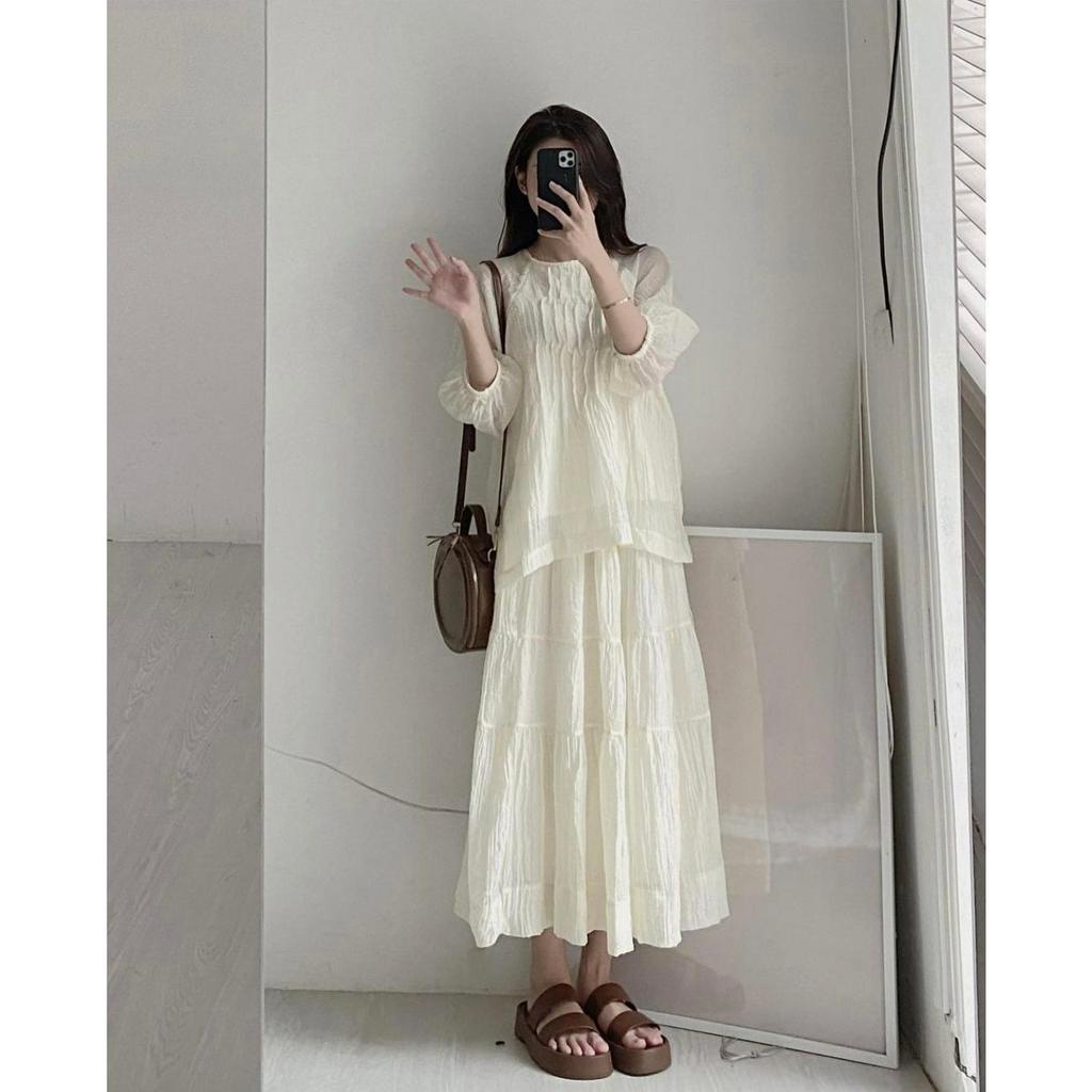 Set voan tơ 2 món kèm lót trong (ảnh thật)