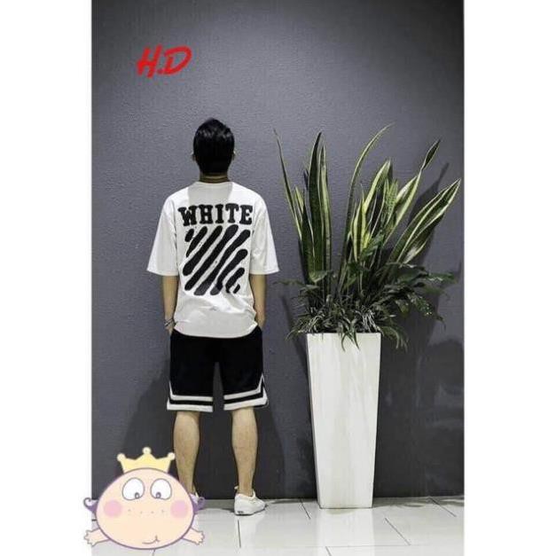 bộ đùi nam quần viền trắng off white