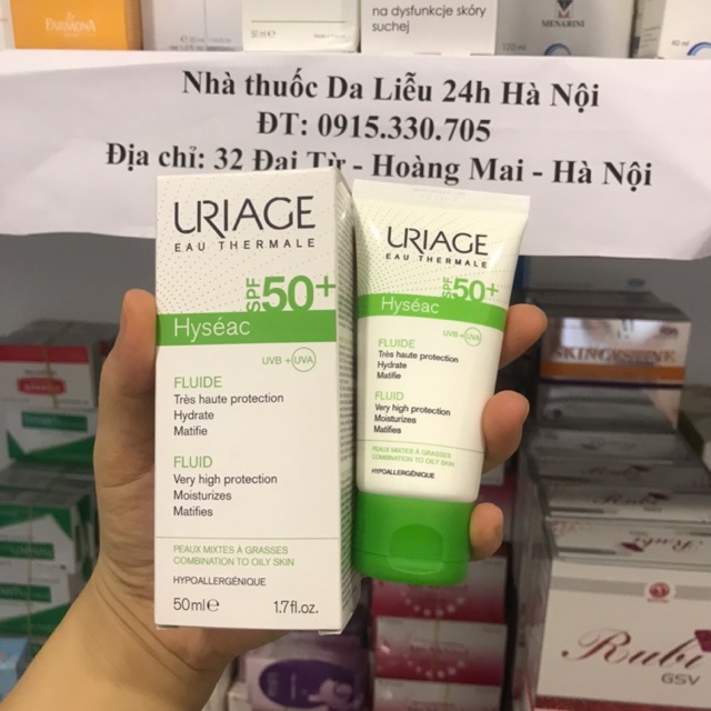 Sữa chống nắng cho da dầu, mụn URIAGE HYSÉAC SPF50+ UVB+UVA FLUIDE 50ml