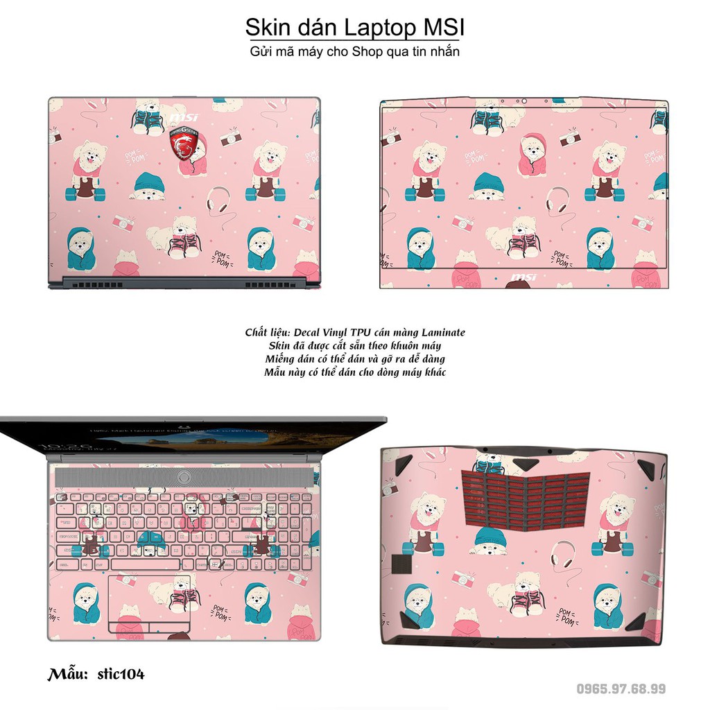 Skin dán Laptop MSI in hình Hoa văn sticker _nhiều mẫu 17 (inbox mã máy cho Shop)