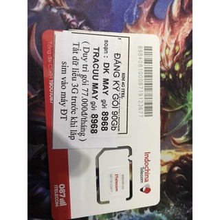 SIM 4G Data 90GB/Tháng, Gọi Miễn Phí nội mạng, ITelecom  iTel May77 (dùng sóng của vinaphone).