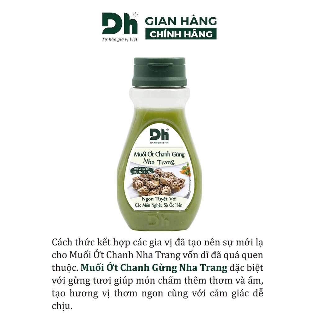 Muối ớt chanh gừng Nha Trang DH Foods gia vị nước sốt chấm hải sản đồ nướng 120/200gr - DHSCH11