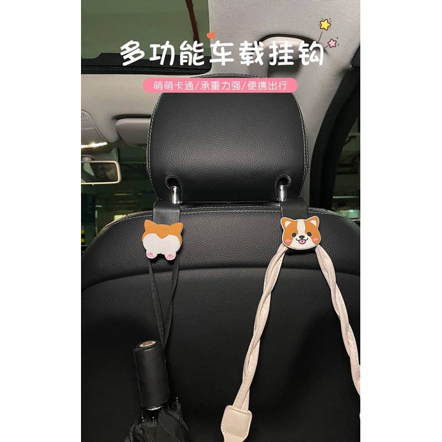Móc treo đồ gắn phía sau ghế ngồi xe hơi thiết kế hoạt hình đáng yêu thời trang đa năng