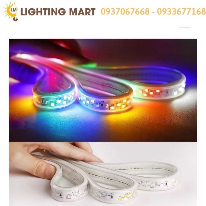 Dây Led hiệu ứng chạy đuổi 3 hàng led 220V   - dây led trang trí ngoài trời