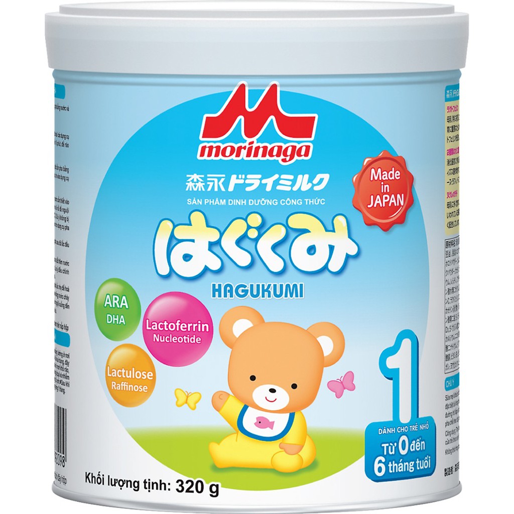 Sữa Morinaga Hagukumi số 1 320g cho bé T036, mua 1 lon tặng 1 lon cùng loại, date 03/2022