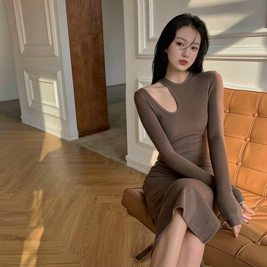 Váy body tăm phẩy khoét vai hot hit
