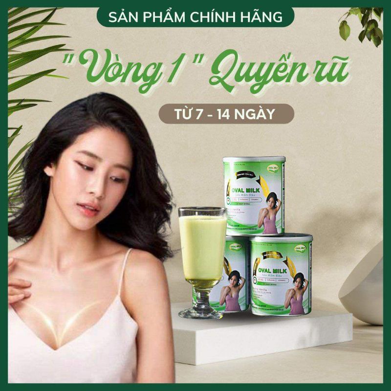 COMBO 4 Hộp Tăng Vòng 1 3-5cm Nở Ngực Hiệu Quả Nhất Oval Milk Không cần phẫu thuật viên uống nở ngực thuốc tăng vòng 1