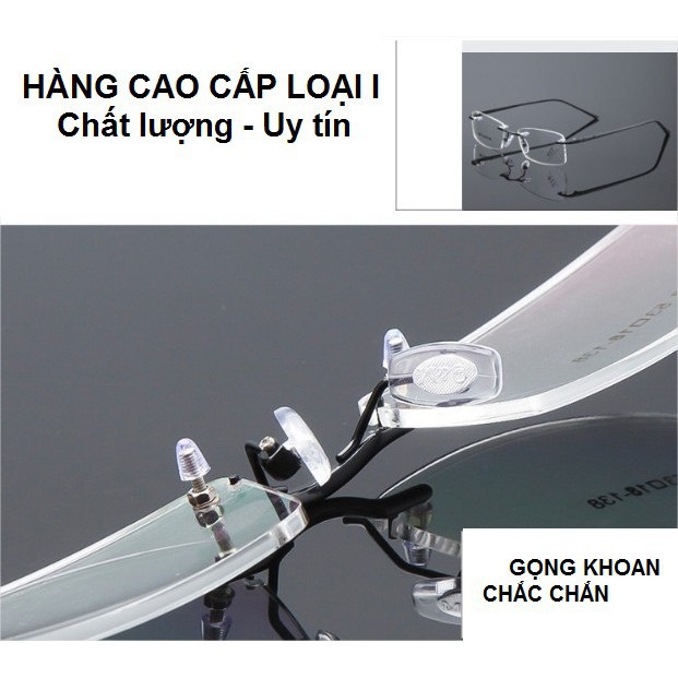 HÀNG CAO CẤP -  Gọng kính titan cao cấp thay mắt nam giới gọng khoan thể thao nam tính  - Hàng Cao Cấp