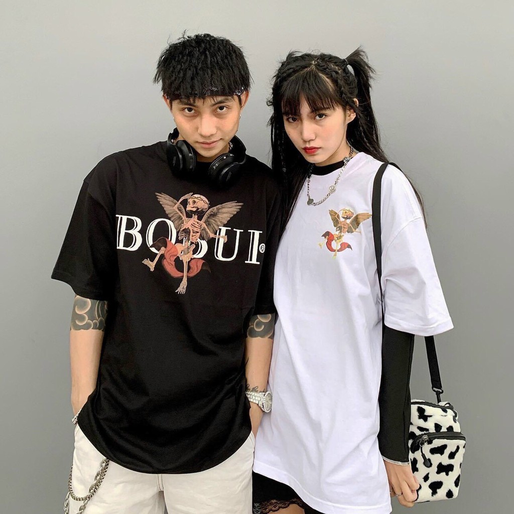 Áo Thun Tay Lỡ Unisex - Áo Thun Nam Nữ Form Rộng BOBUI 2 Màu Siêu Hot - LP.STORE
