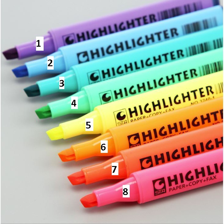 Bộ 2 Cây Bút Đánh Dấu Sắc Màu Bút Dạ Quang Highlighter Hình Tam Giác Sang Trọng Được Chọn Màu