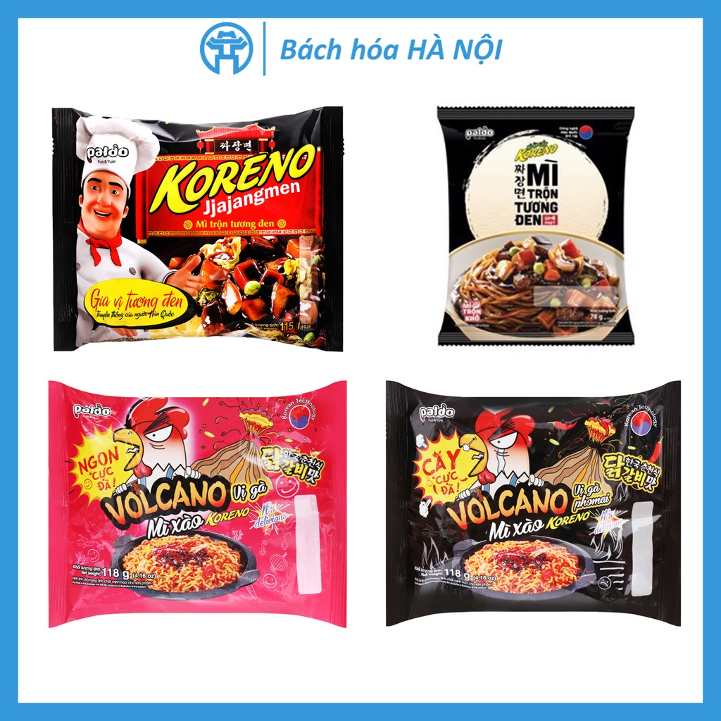 Mì Xào / Mì Trộn Paldo Koreno Jjajangmen Volcano Đủ Vị  - Ngon Cực Đã