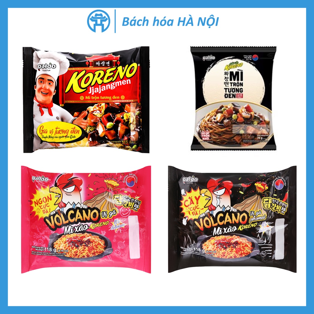 Mì Xào / Mì Trộn Paldo Koreno Jjajangmen Volcano Đủ Vị (Tương Đen, Gà Cay) - Ngon Cực Đã | BigBuy360 - bigbuy360.vn