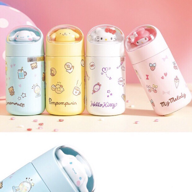 [ẢNH THẬT] Bình nước inox giữ nhiệt Sanrio Cinnamoroll Pompompurin MyMelody Hello Kitty - BST Sanrio Miniso