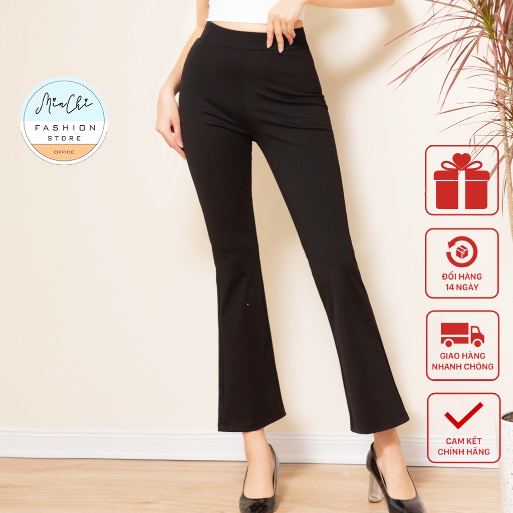 Quần Ống Loe Minchi Chất Umi Co Giãn Cạp Cao Tôn Dáng Kéo Dài Đôi Chân Thon Gọn Giấu Bụng Style