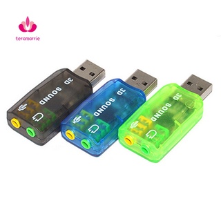 Card âm thanh 3D kênh 5.1 chuyển đổi đầu USB sang 3.5mm cho PC