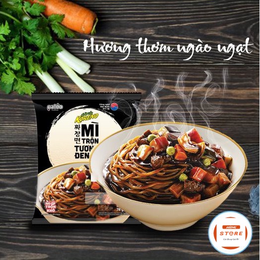 Thùng 20 Gói Mì Tương Đen, Mì Trộn Hàn Quốc KORENO Ăn Liền Hấp Dẫn Lạ Miệng Gói 78g
