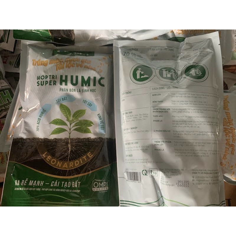 Hợp Trí Super Humic 1kg. Phân Bón Chuyên Dùng Cho Cây Nho, Rễ Mạnh, Tốt Đất, Tốt Cây.