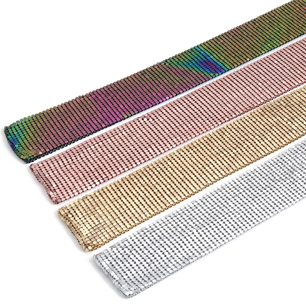 Khăn quàng cổ dài mỏng phối sequin hợp kim nhôm lấp lánh