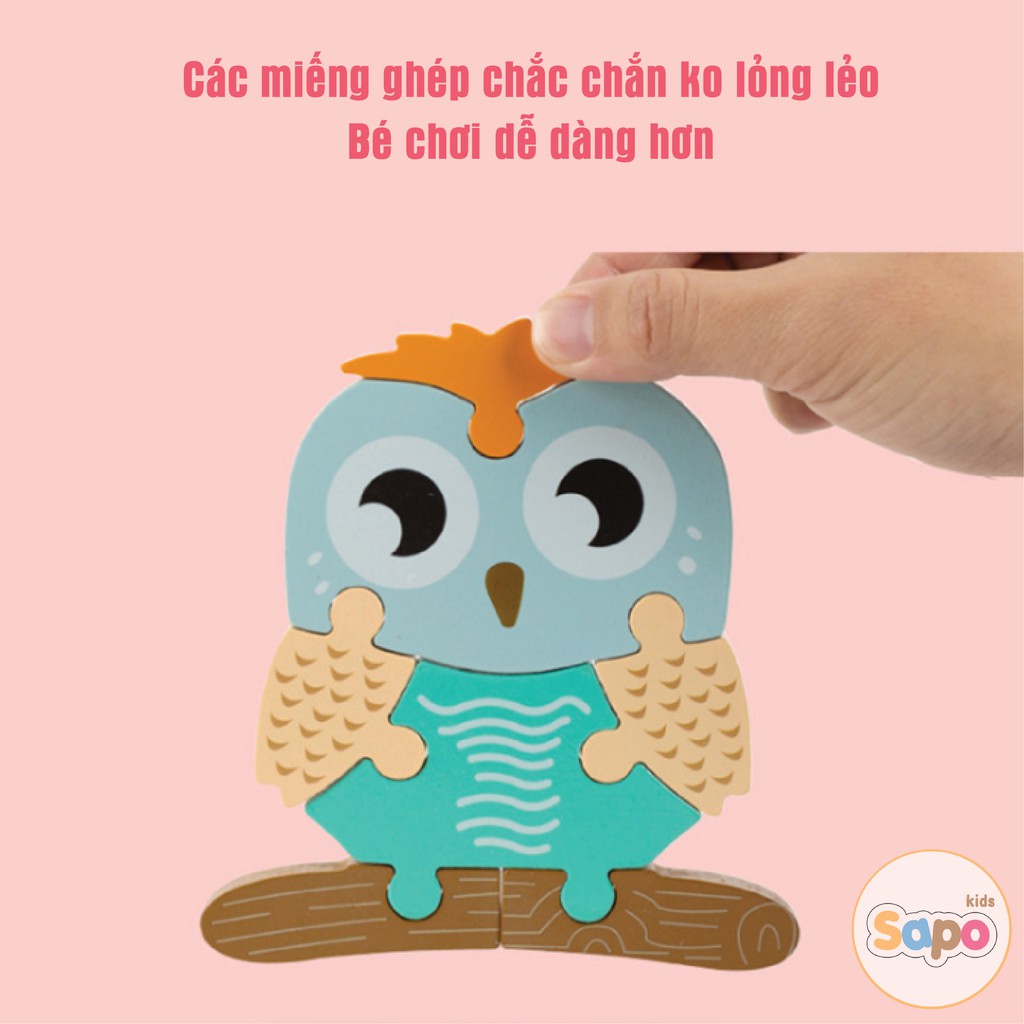 Đồ Chơi Ghép Hình Gỗ Nổi 3D, Tranh Ghép Hình Cho Bé Hàng Cao Cấp