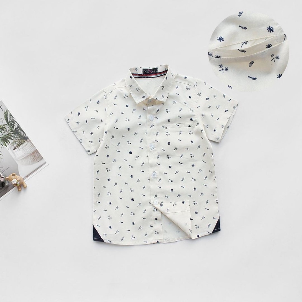 2101.SƠ MI COTTON HOA TIÊT NỆP LAI ĐEN