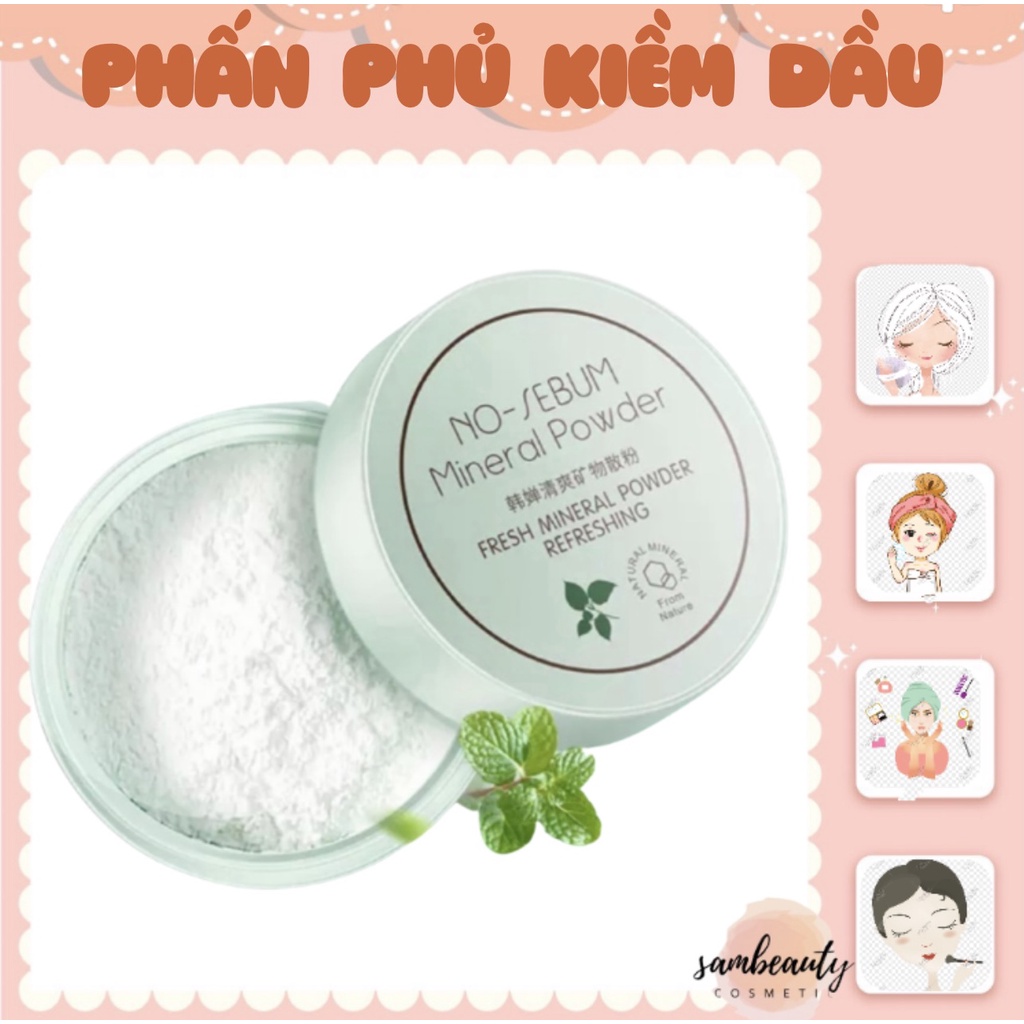 PHẤN PHỦ KIỀM DẦU DẠNG BỘT NO SEBUM MINERAL POWDER ROREC SamBeauty