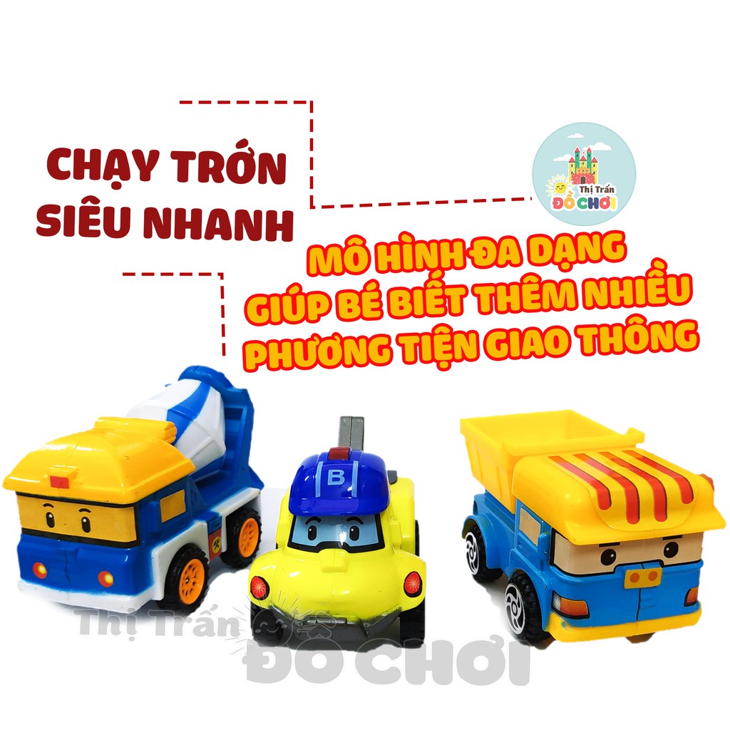 Bộ đồ chơi 12 xe ô tô mô hình chạy trớn bằng nhựa cho bé P12 - Thị trấn đồ chơi