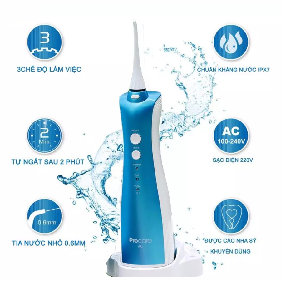 Máy tăm nước du lịch cao cấp Procare A6 [OnSmile]