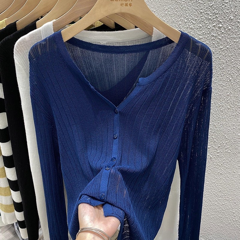 Áo Khoác Len Cardigan Sọc Gân Trơn Hàng Quảng Châu Cao Cấp