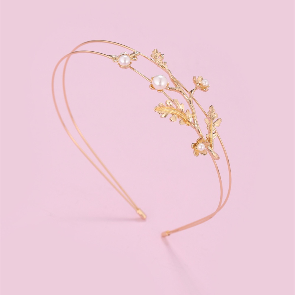 Băng Đô Cài Tóc Hình Cành Lá Bằng Kim Loại Kiểu Hàn Quốc Dễ Thương