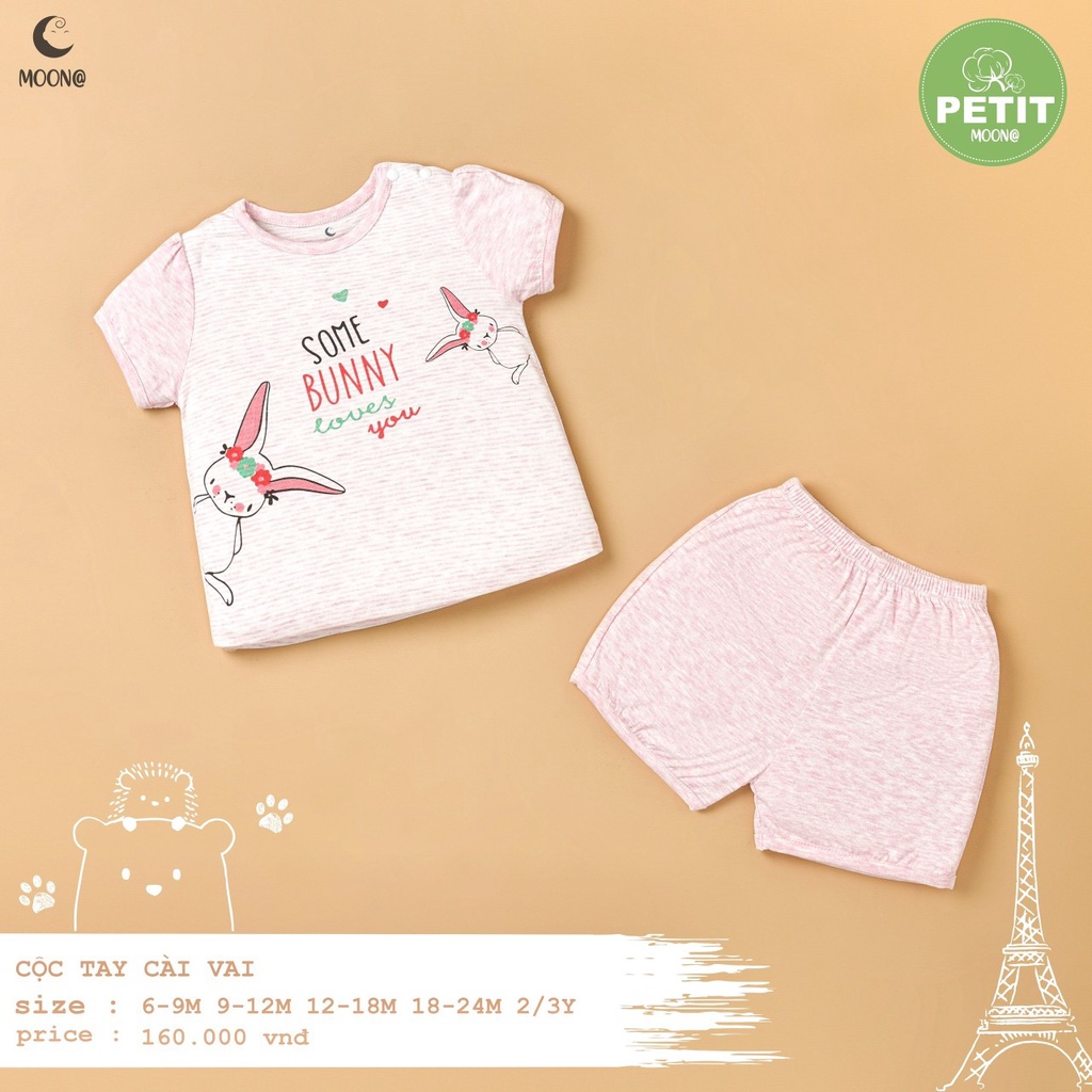 [CHÍNH HÃNG] Bộ cộc tay raglan trẻ em chất petit Moon