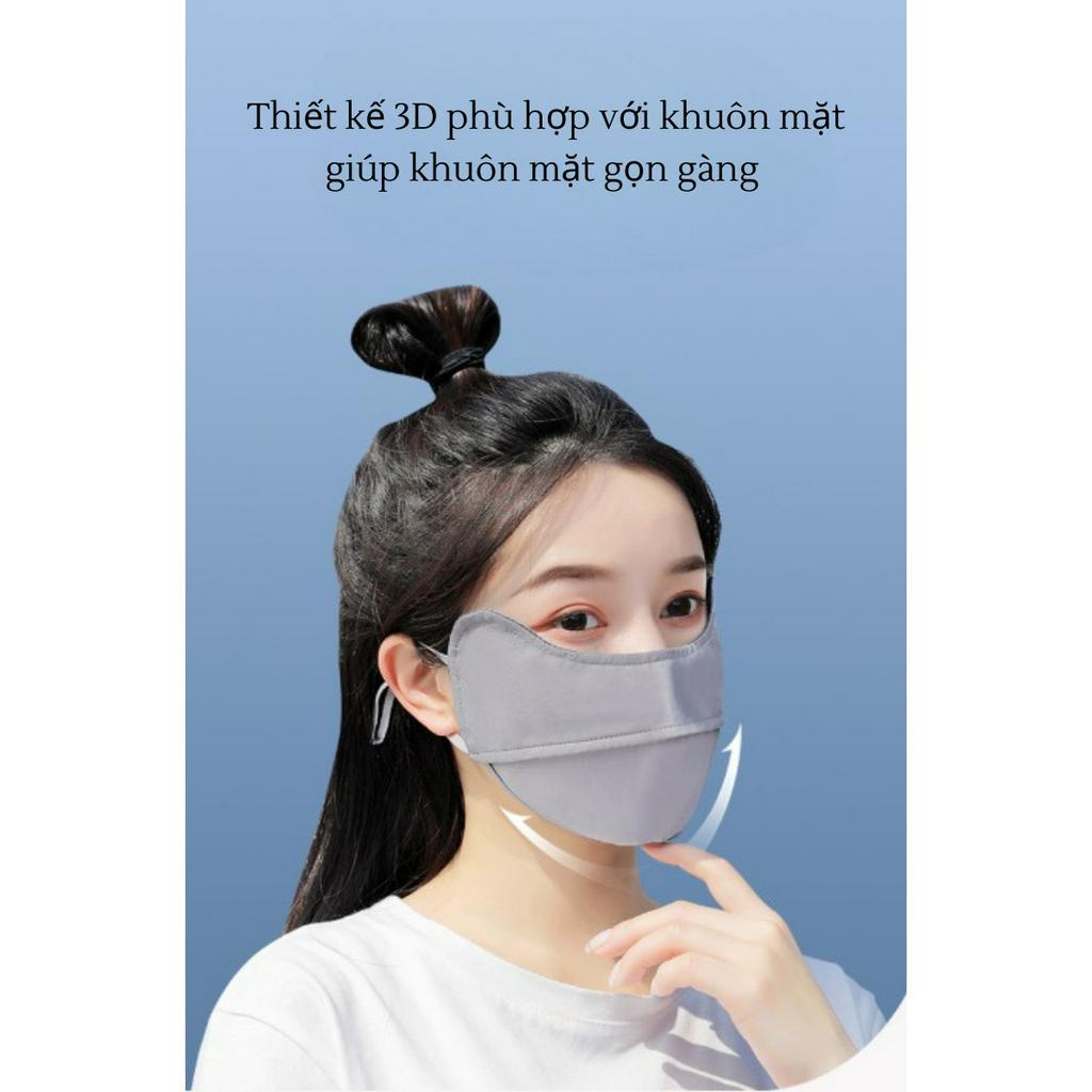 Khẩu trang chống nắng chống tia UV chất lụa băng mềm mịn mát thông thoáng GEPO