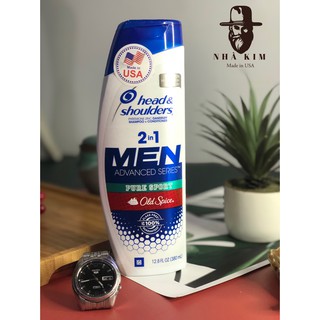 [USA] Dầu gội&xả Head and Shoulder 2IN1 cho nam Men Old Spice 400ml chính hãng P&G Mỹ