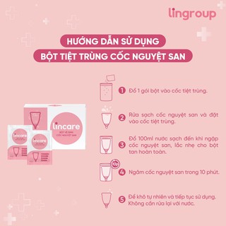 [Mã MGG10 -10% đơn 199K]Bột vệ sinh Lincare tiệt trùng Cốc nguyệt san Hộp 12 gói tiện lợi, an toàn, nhanh chóng, gọn nhẹ