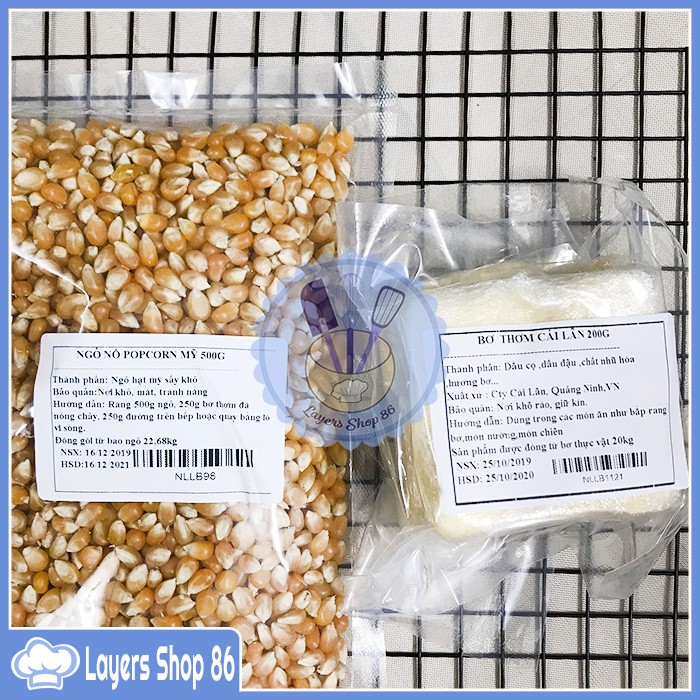 Combo 200g Bơ thơm Cái Lân/ 500g ngô Mỹ nổ loại 1