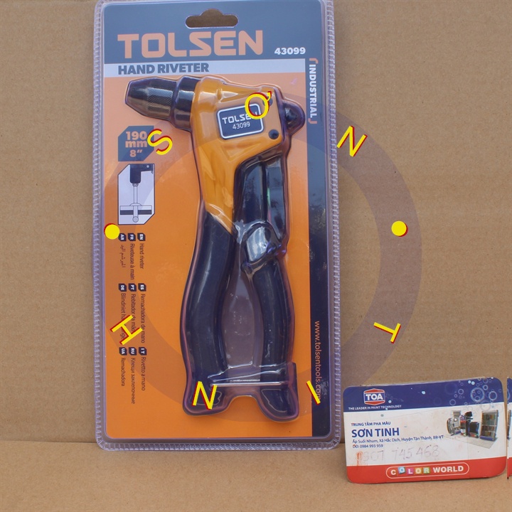 Kềm Bấm Rive 190MM TOLSEN 43099 Tán, rút đinh Rive bằng nhôm, inox