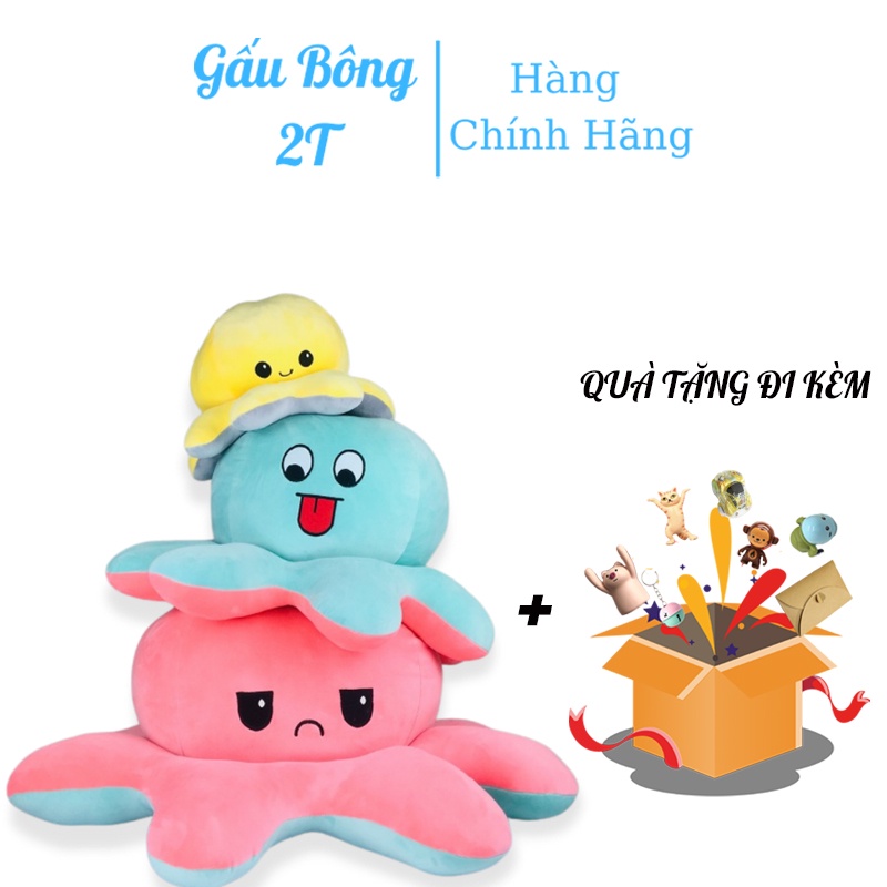 Gấu Bông Gối Ôm Bạch Tuộc Cảm Xúc Siêu To Khủng Lồ Vải Nhung Mềm Mịn Bông Gòn Đầy Đặn Căng Tròn