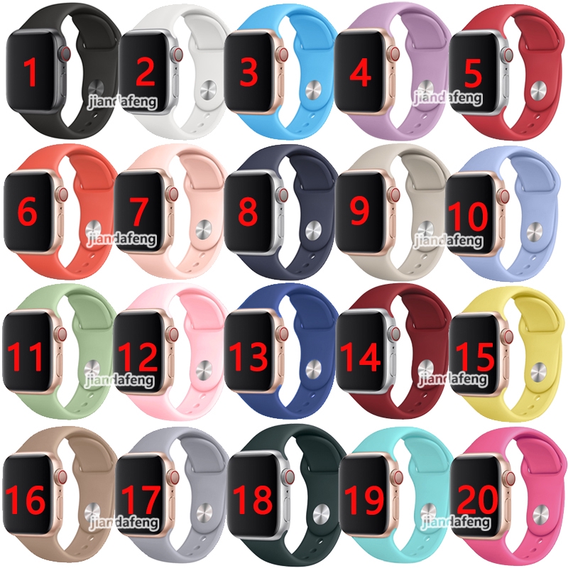 Dây đeo silicon phong cách thể thao 38/42mm 40/44mm cho đồng hồ Apple Series 1/2/3/4/5