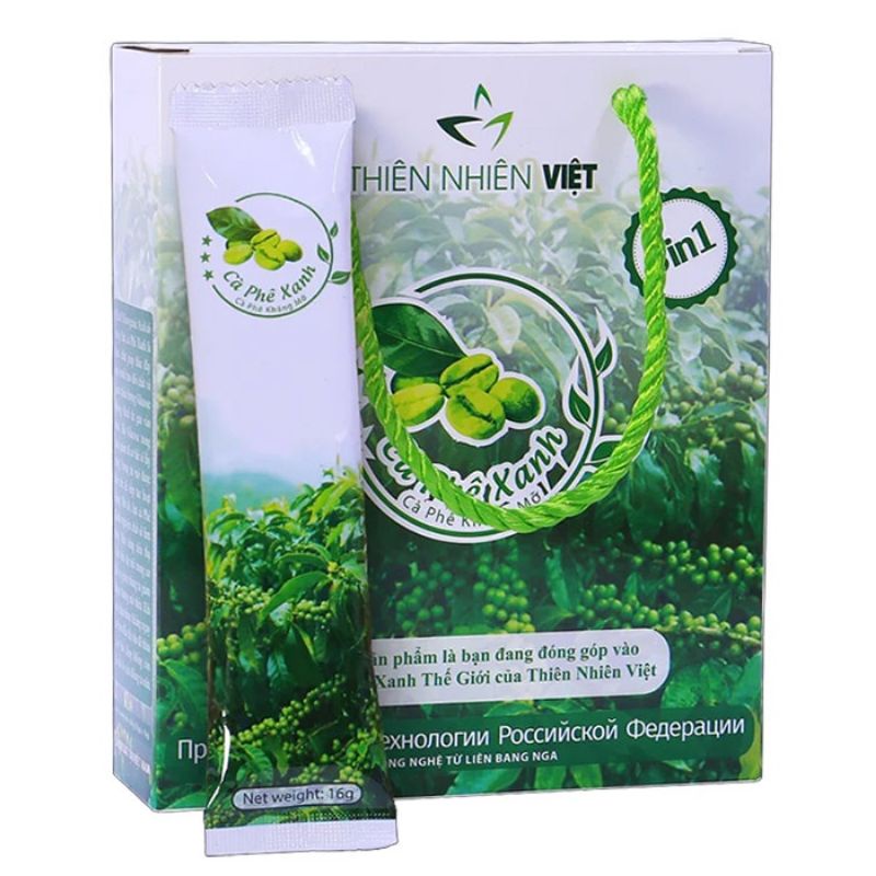 ( chính hãng 100%) Cà Phê Xanh Thiên Nhiên Việt - 10 gói/1 hộp