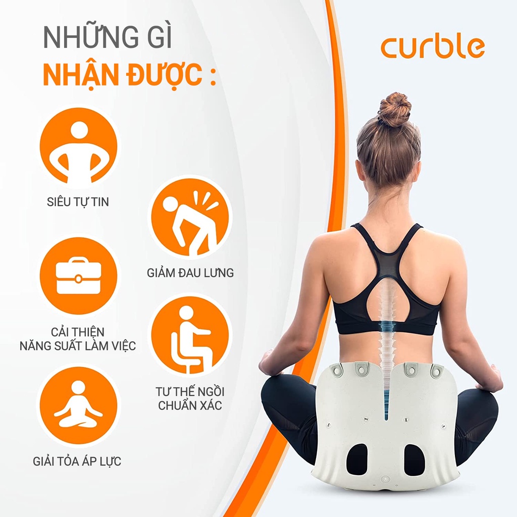 Ghế Điều chỉnh tư thế ngồi curble chair comfy hàn quốc, hỗ trợ giẩm đau thắt lưng, thoát vị đĩa đệm,