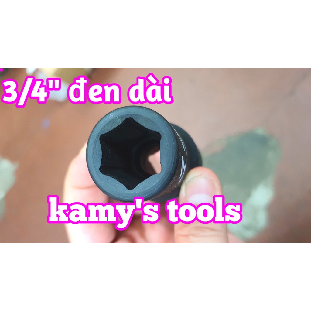 Đầu tuýp đầu khẩu 3/4 inch dài 80mm Santa thép Cr-mo siêu cứng chuyên dùng cho siết bu lông hơi 16mm-46mm