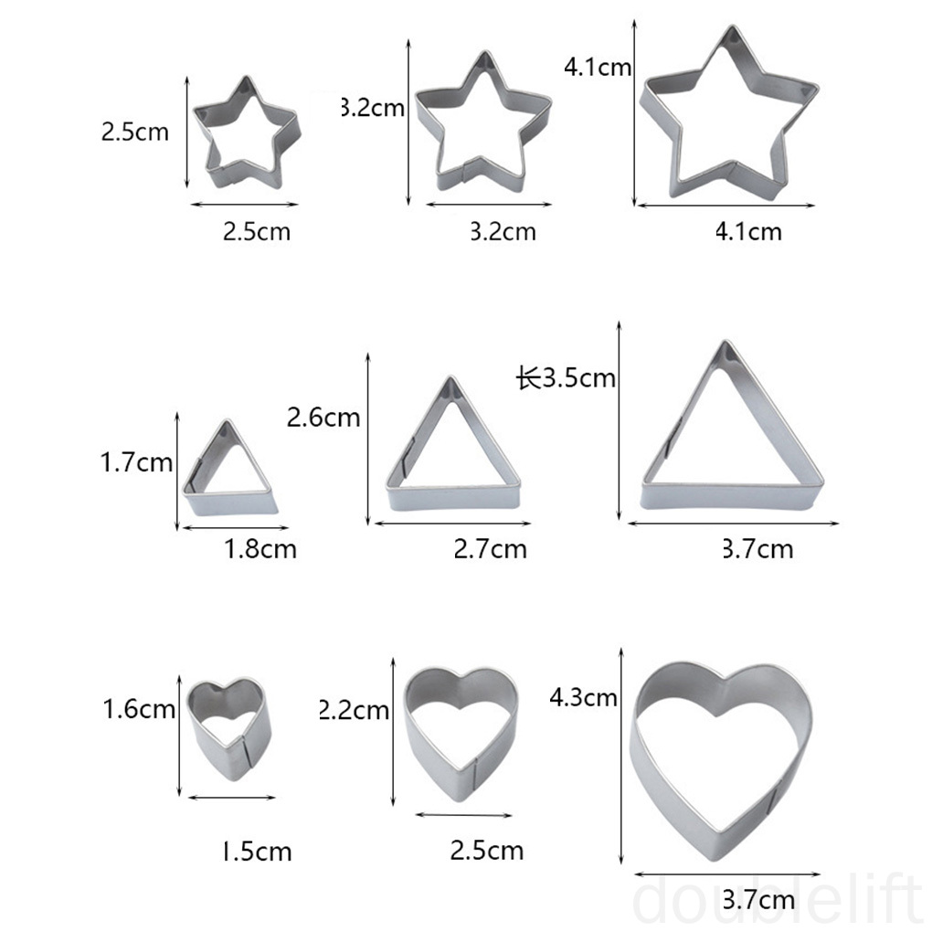 Set 24 Khuôn Inox 430 Hình Học Làm Bánh Tiện Dụng